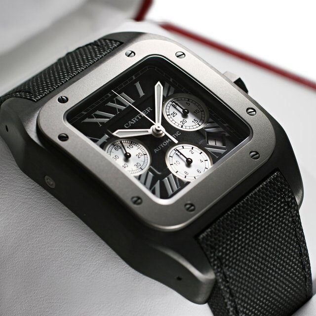 Repliche Cartier Santos quadrante nero